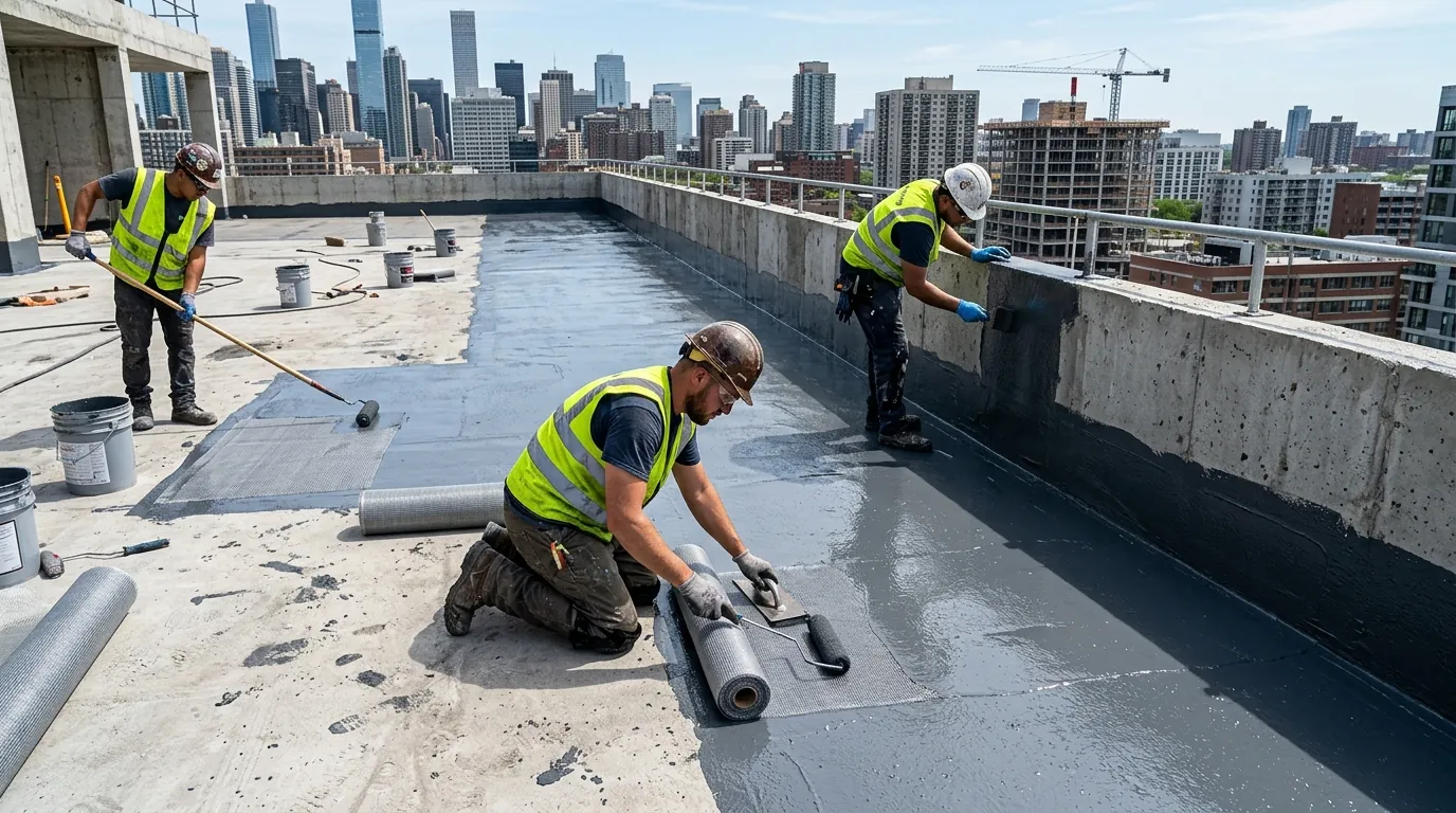 Terrace Waterproofing - Site Execution & Application